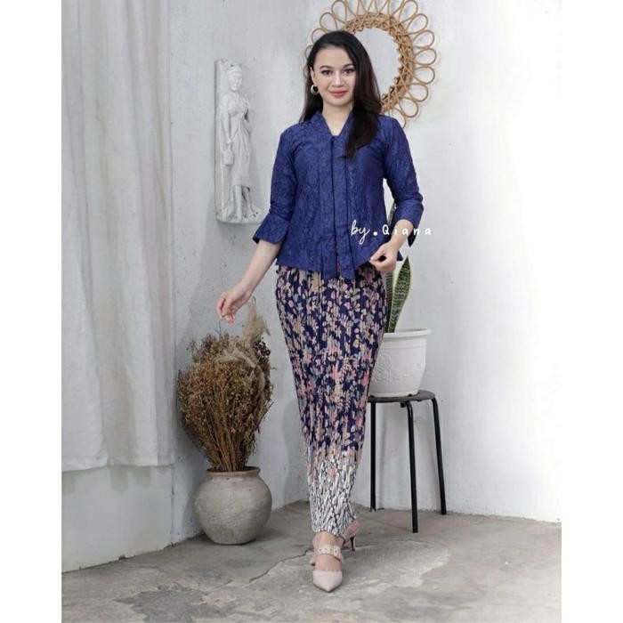 Set Kabaya Floy Brokat Dress Gold Hijau Hitam Maroon Mocca Navy Seragam Katun Sutra Silver Pesta