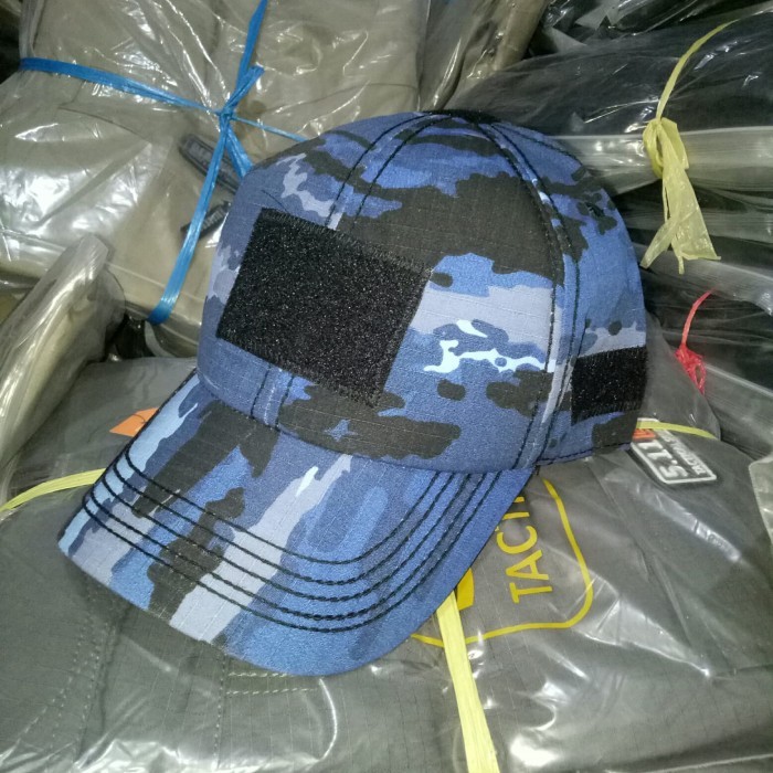 Topi Army Tactical Outdoor Velcro Perekat Ripstop Loreng Airud