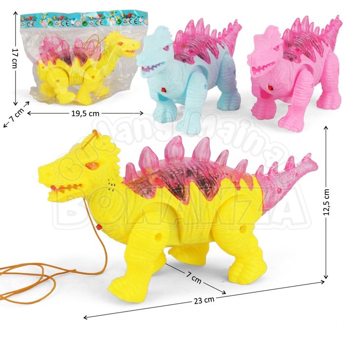 [Bonanza] Mainan Anak Robot Dinosaurus Stegosaurus Jalan Suara Lampu Toys