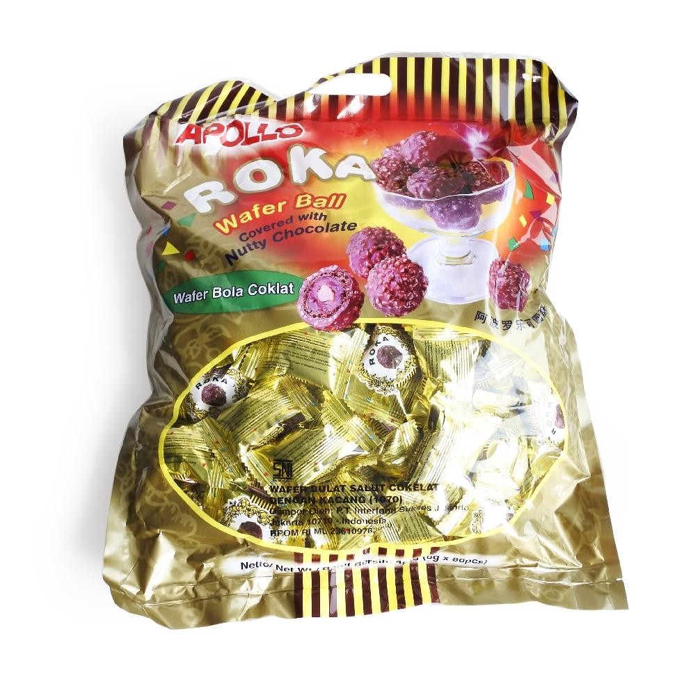 

er-79 Roka Apollo Wafer Ball Coklat Isi 70 Pcs Original Berkualitas