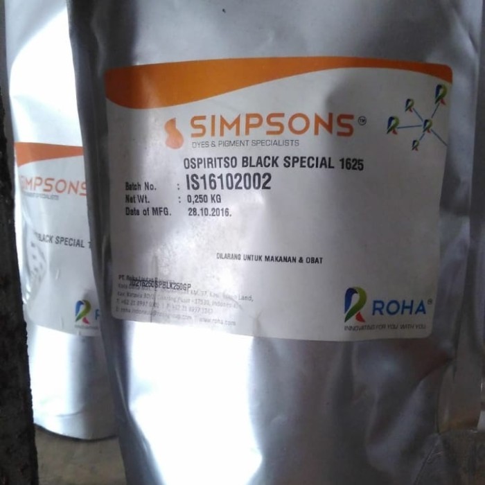 pewarna minyak hitam/ospiritso black special-1625 simpsons