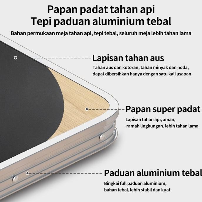 Terlaris Meja Lipat Koper 4 Kursi, Meja Lipat Meja Koper Aluminium Meja Ready Stok