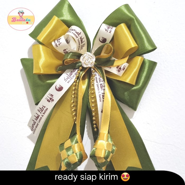 

Pita Satin hiasan parcel hampers besek lebaran idul fitri