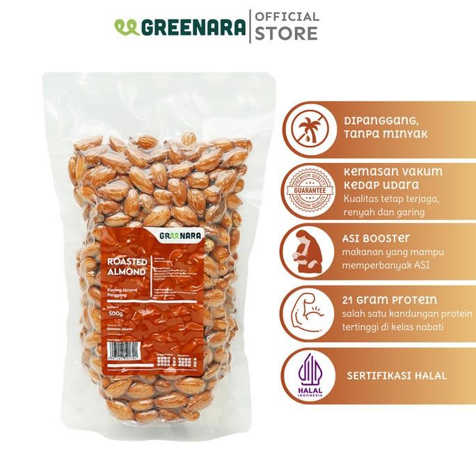 

Greenara Roasted Almond 500Gr / Kacang Almond Panggang