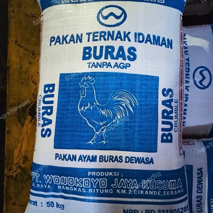 Pakan Ayam Buras Tanpa AGP Makanan Ayam Wonokoyo 50 Kg