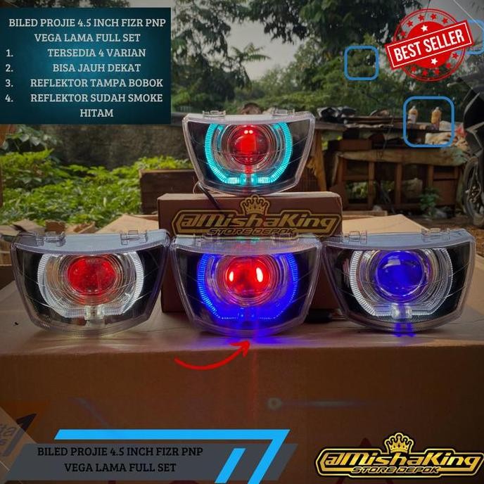 LAMPU BILED PROJIE FIZR F1ZR PNP VEGA LAMA 4.5 INCH FULL SET REFLEKTOR DEPAN