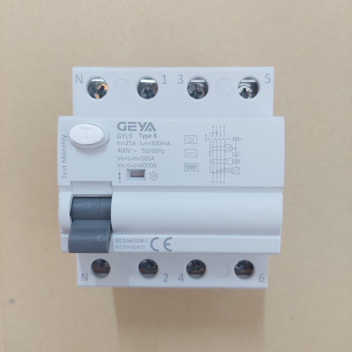 GEYA RCCB RCD ELCB type B 25A 4P 300mA RCCB ELCB Type B 25A 4P 0,3A