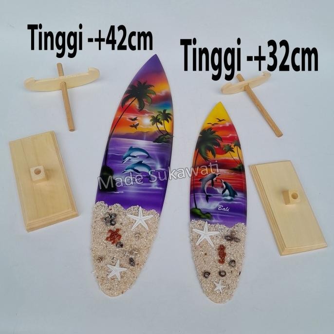 {{{{}}] Hiasan meja Surfing Airbrus pasir 40cm pajangan papan selancar kayu