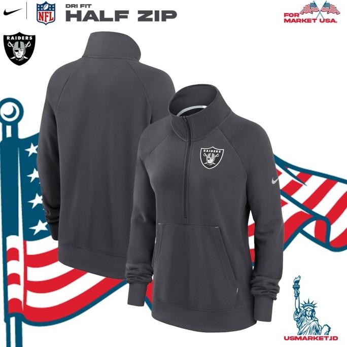 Jacket jaket Nike Las Vegas Raider 2023 Dri Fit Half Zip