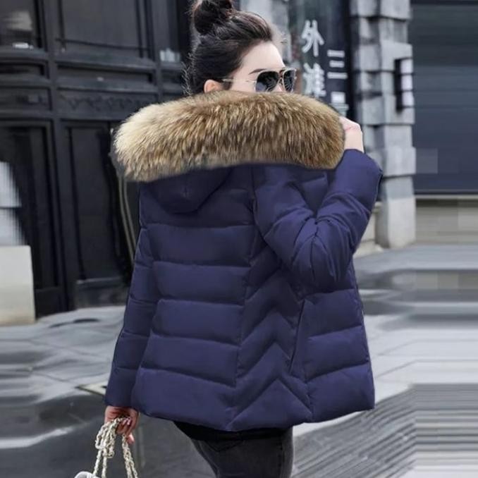 Jaket Winter Bulu Tebal Musim Dingin Wanita, Jaket Parasut long coat
