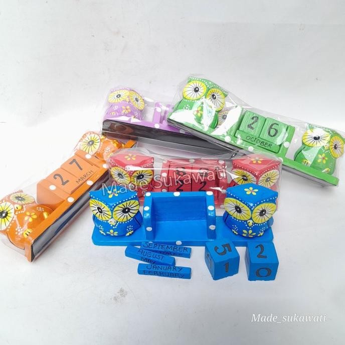 

$$$$] Kalender kayu patung celepuk jejer kotak kerajinan handmade bali