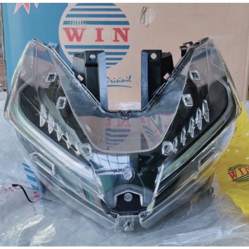 Reflektor Lampu Depan + Alis Honda Vario 125 150 LED 2018 - 2021 ( LAMPU DEPAN VARIO 150 18 + LED )