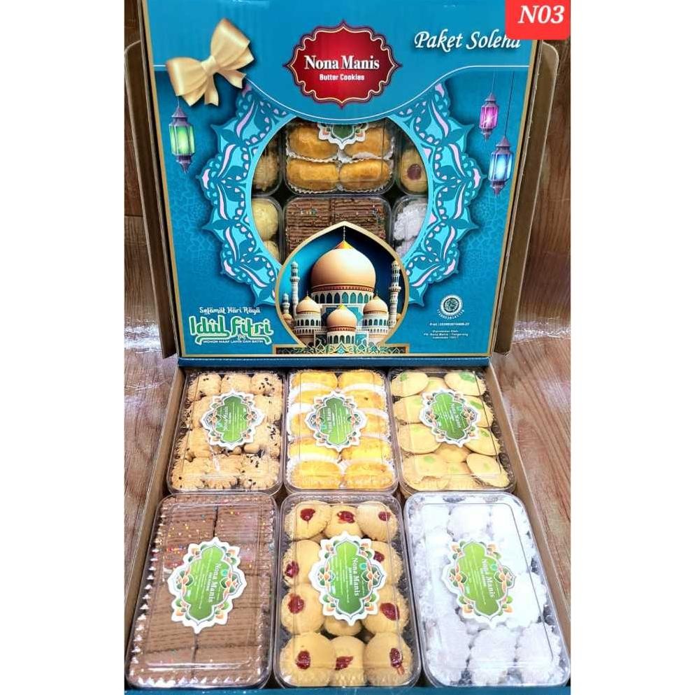 

Apazada - Kue Kering Lebaran Nona Manis Soleha Halal / Hampers Kue Lebaran Paket 6 Toples Murah Enak Diskon