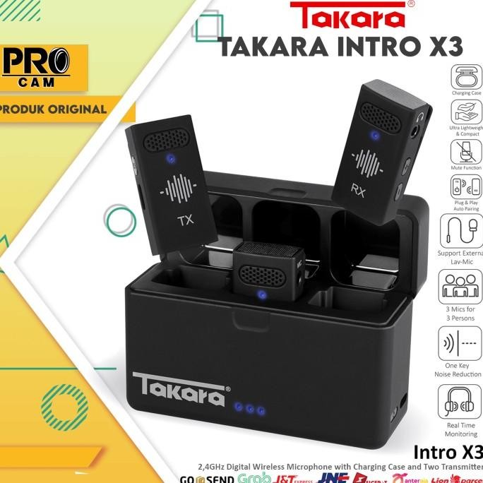 Takara Intro X3 2,4Ghz Digital Wireless Microphone / Takara Intro X3 Wireless Microphone New Stok