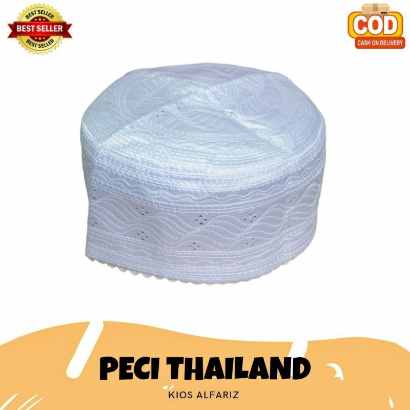 Peci Haji THAILAND MOTIF , Kopiah Haji Thailand , Songkok Thailand , Peci Haji , Kopiah Putih Murah