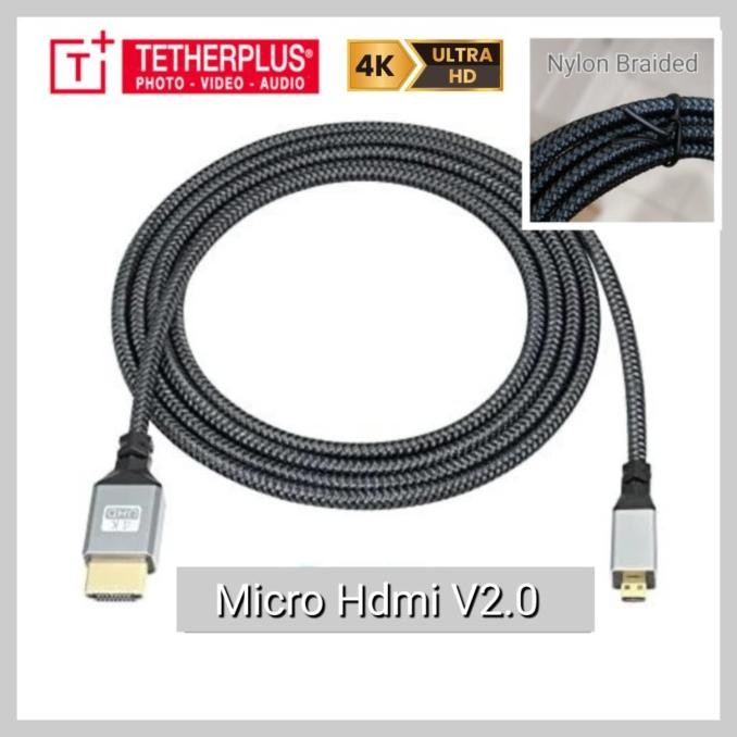 Tetherplus 10M Kabel Hdmi V2.0 Micro Hdmi To Hdmi 2.0 4K New Stok