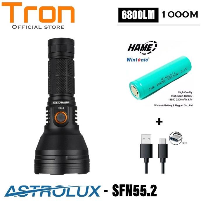 Astrolux Ft03 Sfn55.2 6800Lumen 1000 Meter Senter Led Usb-C Flashlight Terbaik