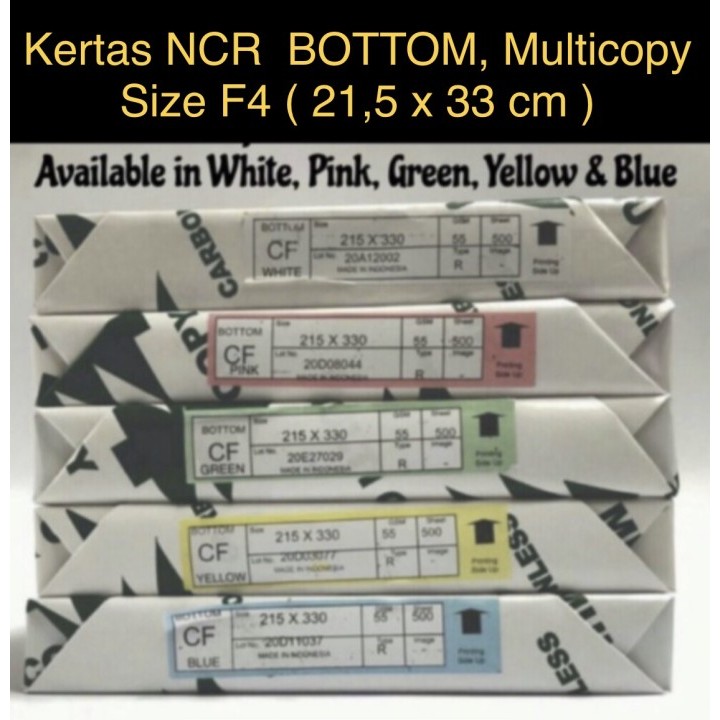 

HOT SALE! NCR , Merk Multicopy , Bottom Ukuran Folio