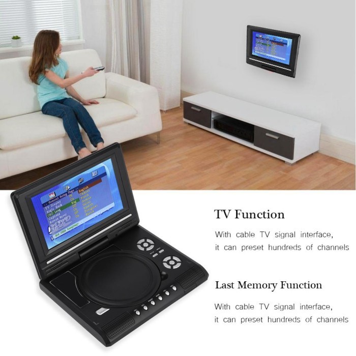 Portable HD TV Home Car DVD Player VCD CD MP3 DVD Game ESTORE