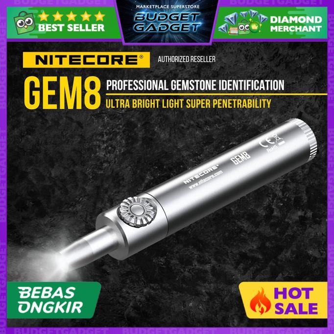 Nitecore Gem8 Senter Indentifikasi Batu Mulia Gemstone Xp-L Hi V3 500 Terbaik