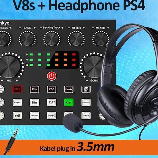 Bonkyo Mixer V8K/V8S Headset  Sound Card Peralatan siaran langsung komputer dan ponsel karaoke rekam