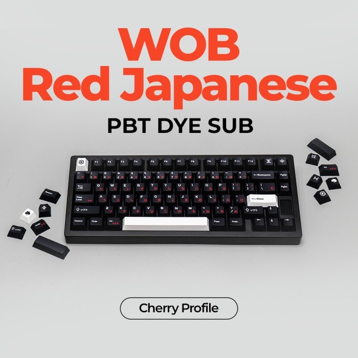 WOB Red Japanese PBT Dye Sub Cherry Profile Keycaps