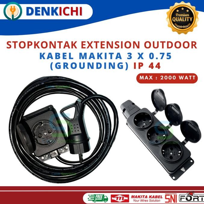 Kabel Stopkontak Listrik Outdoor IP 44 SNI 2000Watt