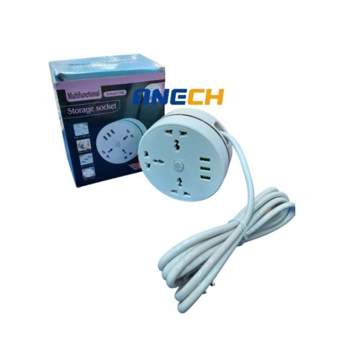 Stop Kontak Gulung USB Port / Power Socket Kekinian / ABS Strip Daya Universal Portabel 2500W 10A Co