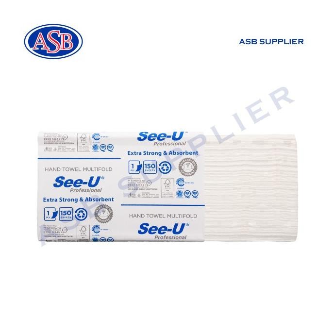 Miliki Tissue / Tisu See-U Hand Towel Multifold Sleeve Pack (150 Sheets)