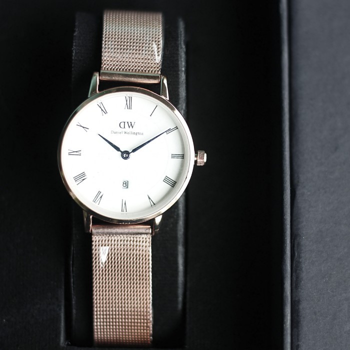 Jam Tangan Wanita Dewasa Dw Petite Rantai Pasir Elegan Rose Gold