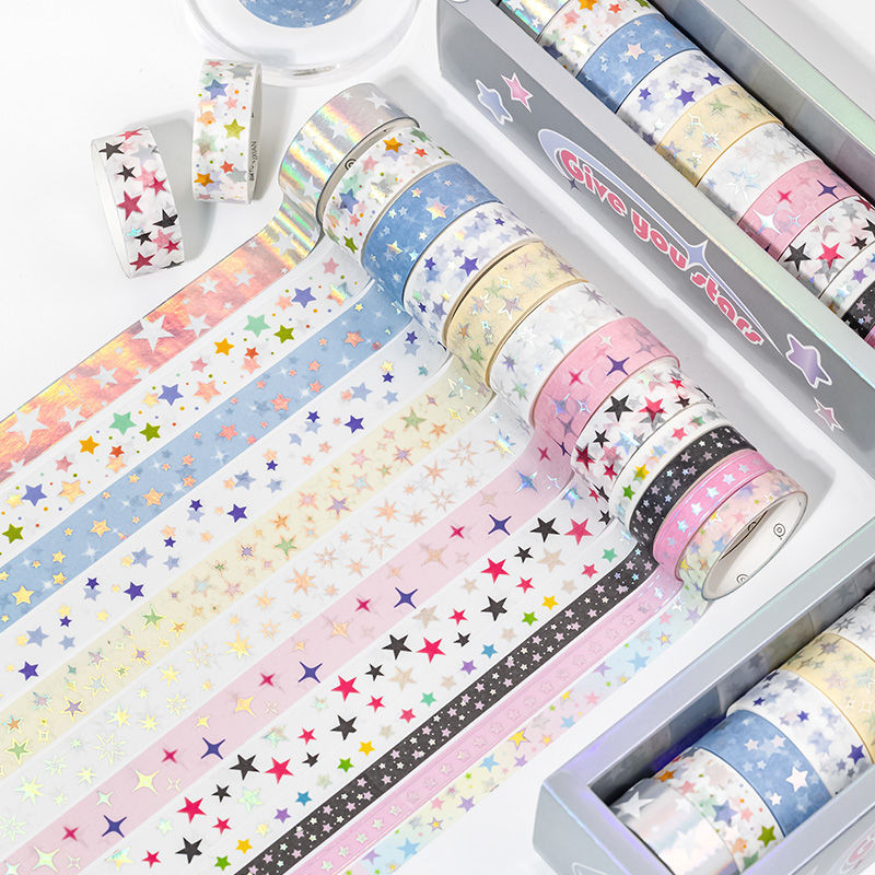 

Stars and Dots Korean Style Silver Foil Washi Tape Set