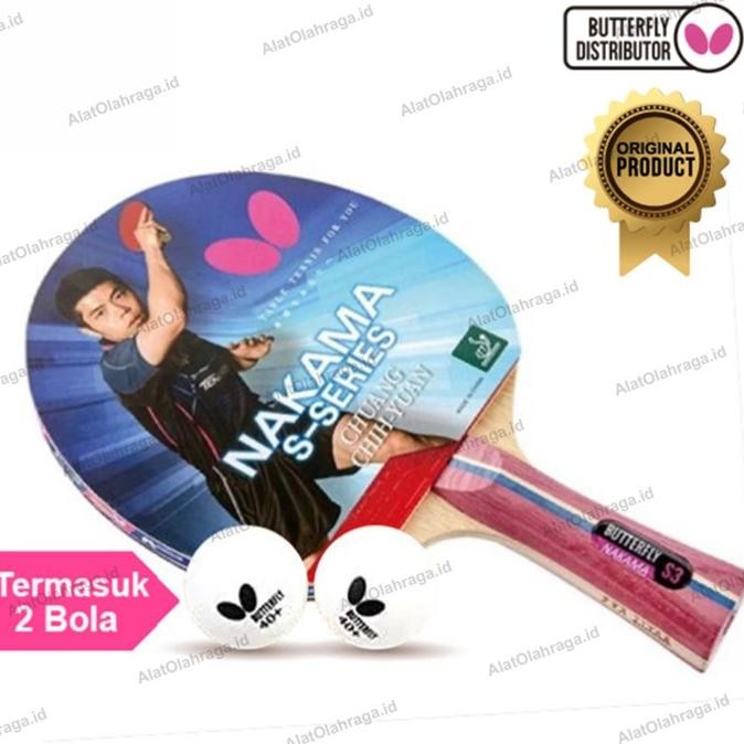 Bet Pingpong Tenis Meja Raket Pingpong Tenis Meja Butterfly Nakama S3