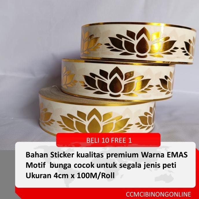 

CO Stiker Teratai Warna Emas untuk List Peti - Estetika yang Lebih Menarik: Bahan Sticker kualitas premium Motif bunga cocok untuk segala jenis peti - Ukuran 4cm x 100M/Roll