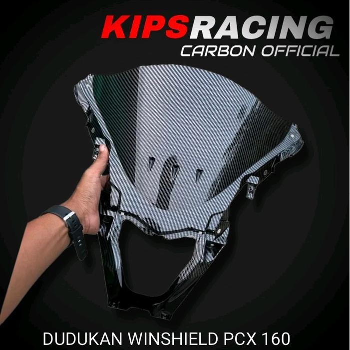 STOK TERBARU WINSHIELD PCX 160 CARBON / Cover Windshield Depan Visor Pcx 160 carbon dasi pcx 160
