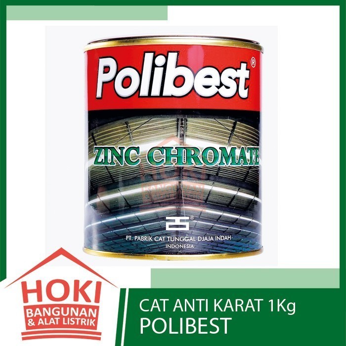 Cat Anti Karat Hitam Polibest Zinc Chromate 1Kg - Meni Besi Black 9653
