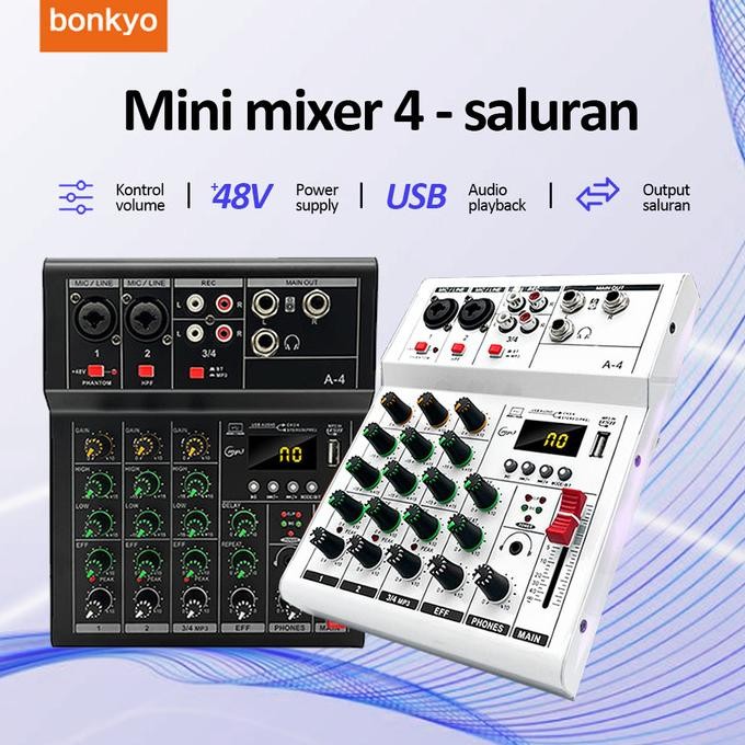 Pm4 mixer sound audio system Bluetooth dsp USB 4 channel mini audio in