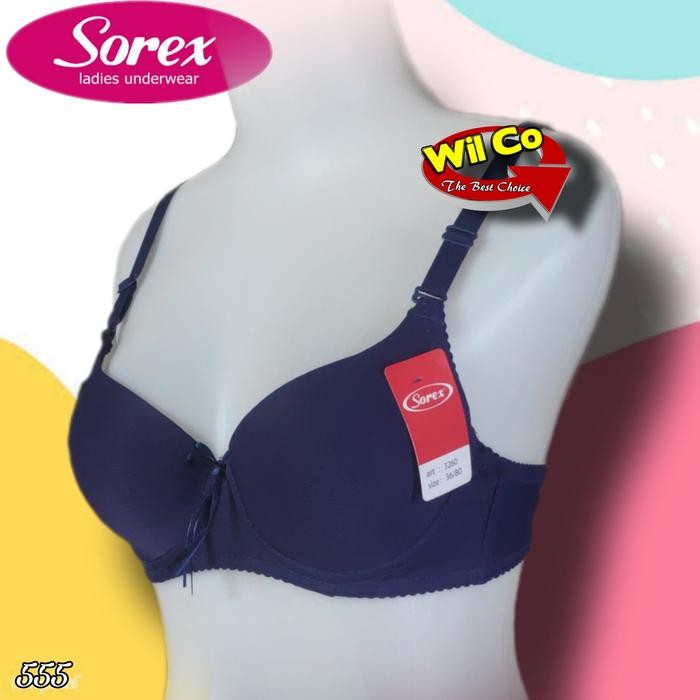 K555 (1-3 Pcs) Sorex Extra Comfort Bra Busa Ada Kawat Push Up Cup B (Sedang) Size 32 - 38