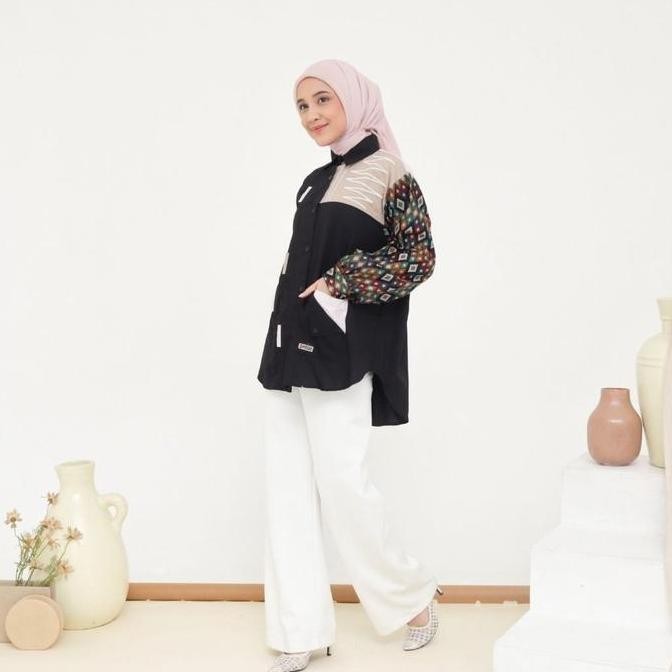 Simbuu Official - Blouse Wanita Dewasa Kekinian Terbaru Oversize SB-031 Dazzle Casual Daily Kemeja A
