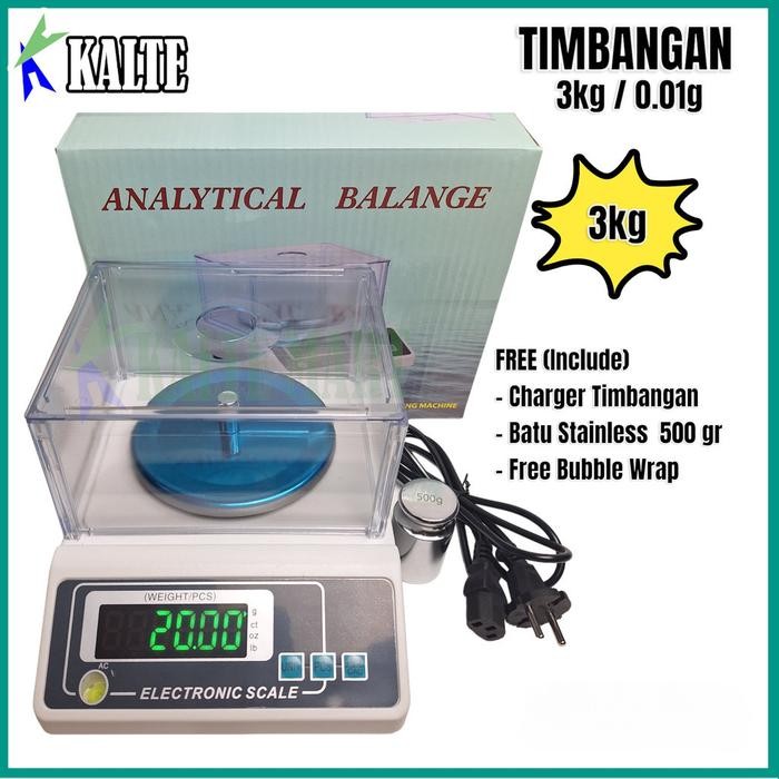 Timbangan Emas 3000gram/0.01gram Timbangan Laboratorium Lab Scale 3000gram/0.01gram
