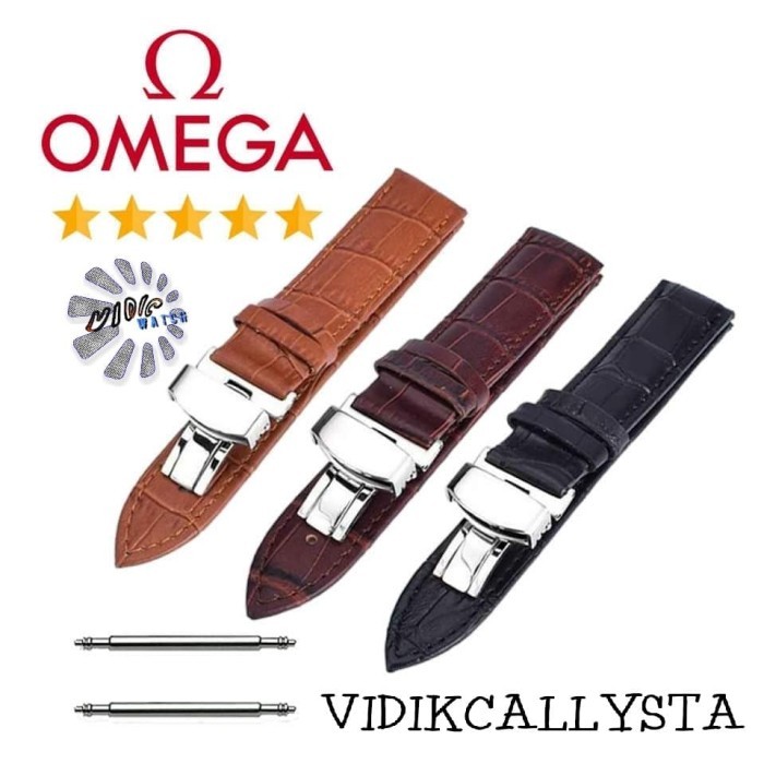 Tali Jam Strap Leather Omega Speedmaster Tali Jam Omega 20 22