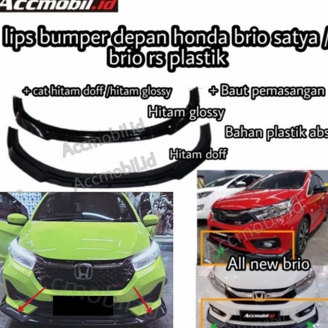LIPS WINGLET BUMPER FRONT DEPAN HONDA BRIO SATYA RS PLASTIC PLUS CAT ORIGINAL DAN TERPERCAYA