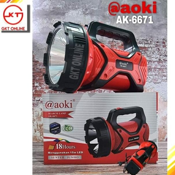 Senter LED Jumbo Aoki / Senter Emergency Lampu LED Cas /Senter LED Cas Terlaris