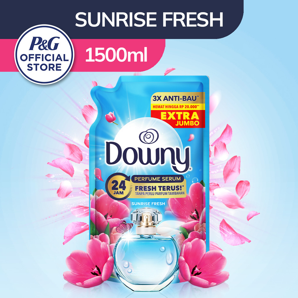 Downy Pelembut Softener dan Pewangi Pakaian Konsentrat Sunrise Fresh Refill 1.5 L