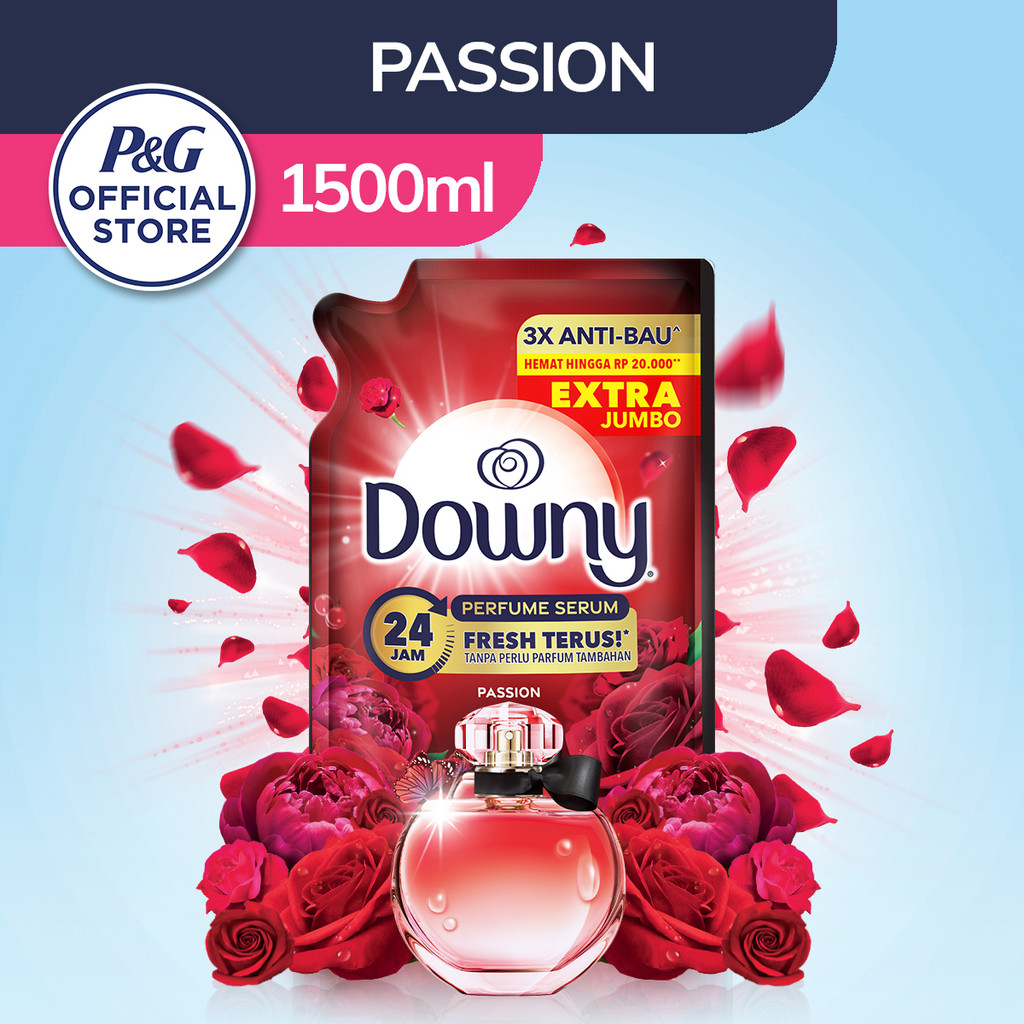 Downy Pelembut dan Pewangi Pakaian Konsentrat Premium Parfum Passion 1.5L