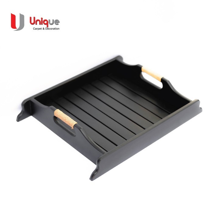 Nampan Baki Kayu Warna Hitam 28x30cm / Nampan Kayu Jati Kotak