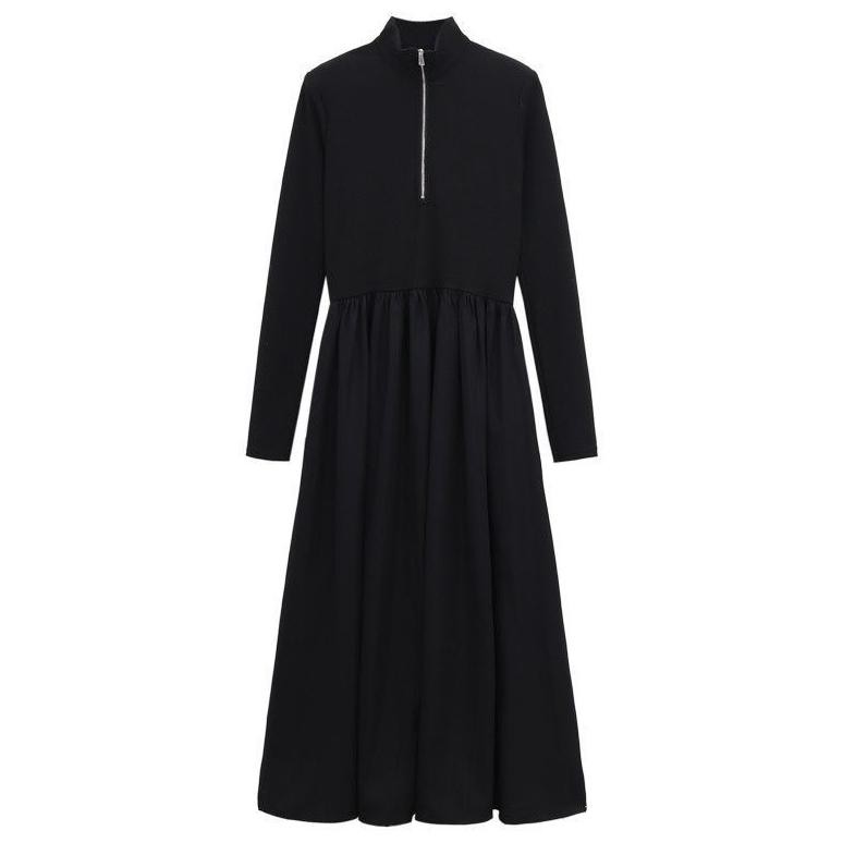 ghs-55 Long dress jumbo dress kasual wanita dres bali kekinian dress hitam tanpa lengan midi dress T