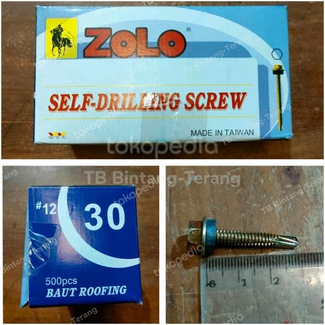 PAKU BAUT BAJA RINGAN ROOFING 12 X 30 PER KOTAK SEKRUP ATAP