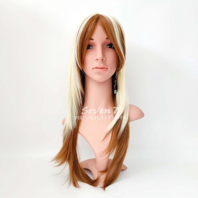 Wig/ Rambut Palsu Panjang Lurus Segi Cosplay Warna/ Ombre (Va004)