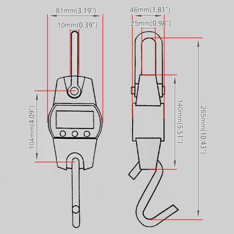 300G/660Lb Timbangan Digital Gantung / Crane Cale 300G Digital Led Orange Lcd Mart Crane Hoo Cale