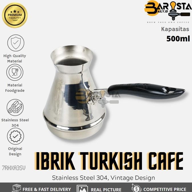 OBRAL Baru Alat Seduh Kopi Tubruk Turki Ibrik - Turkish Coffee Pot Tubruk 500ml